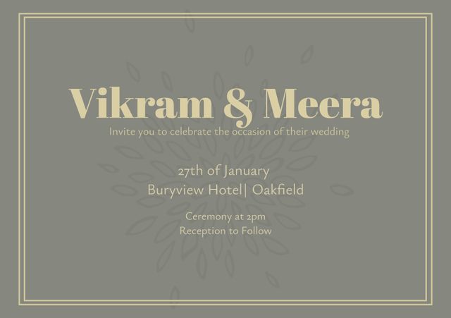 Elegant Wedding Invitation for Vikram & Meera - Download Free Stock Videos Pikwizard.com