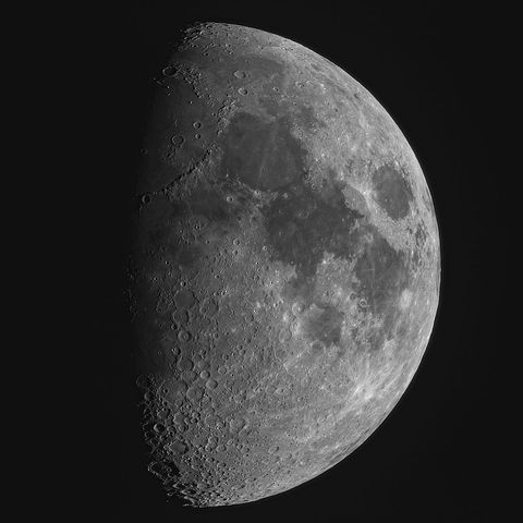 Captivating waxing moon phase with detailed surface craters