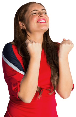 excited transparent celebration by female fan in red jersey - Download Free Stock Videos Pikwizard.com
