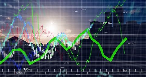 Futuristic Digital Financial Analysis with City Background - Download Free Stock Images Pikwizard.com