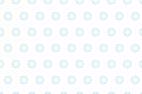 Blue circular decorative pattern on transparent background