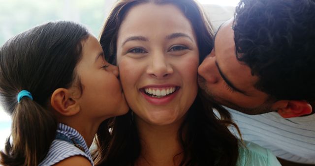 Happy Family Sharing Affection With Mother - Download Free Stock Images Pikwizard.com