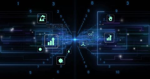 Ecology Icons in Digital Network with Data Visualization - Download Free Stock Images Pikwizard.com