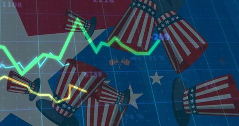 US Economic Growth with Patriotic Visual Symbols