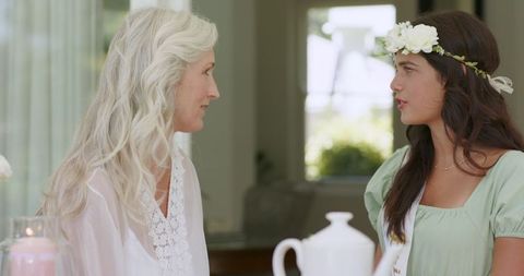 Tender Moment Between Mother and Bride Before Wedding Ceremony