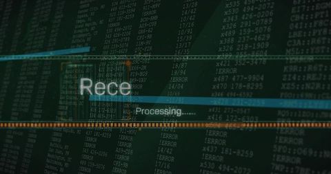 Cyberpunk Data Console Displaying Real-Time Processing Diagnostic UI Neon Terminal Overlay