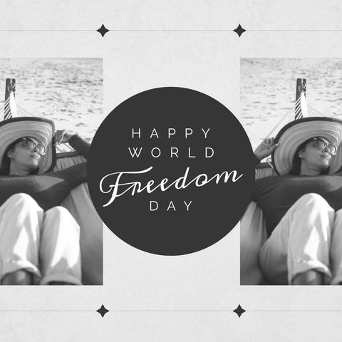 Relaxing at Beach Celebrating World Freedom Day