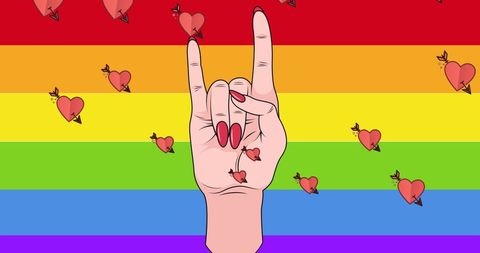 Love and Acceptance Symbols with Rainbow Flag for Pride - Download Free Stock Images Pikwizard.com