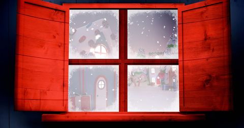 Cozy Christmas View Through Frosted Window - Download Free Stock Images Pikwizard.com
