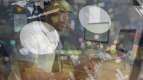 Modern Businessman Analyzing Financial Data with Technology