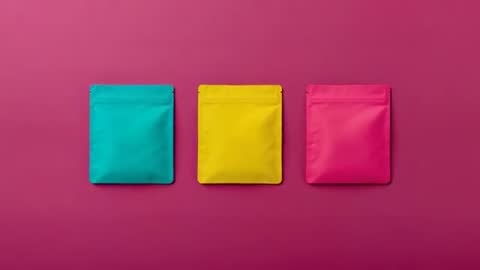 Colorful Stand-Up Pouches Display for Packaging Design