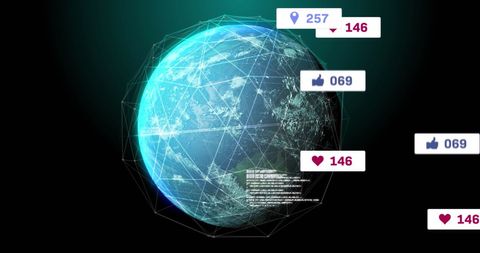 Global Connectivity with Social Media Notification Icons - Download Free Stock Images Pikwizard.com