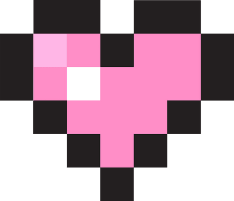 glowing pink pixel art heart on transparent background - Download Free Stock Videos Pikwizard.com