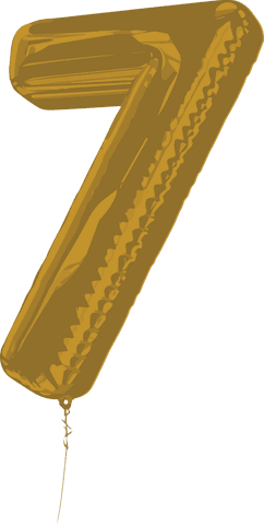 gold number seven balloon illustration on transparent background - Download Free Stock Videos Pikwizard.com