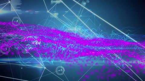 Digital Network Connections with Dynamic Purple Mesh Animation