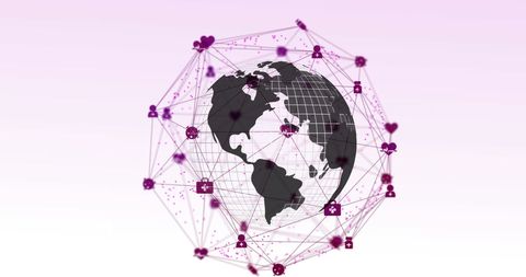 Global Networking Concept with Spinning Planet and Icons - Download Free Stock Images Pikwizard.com
