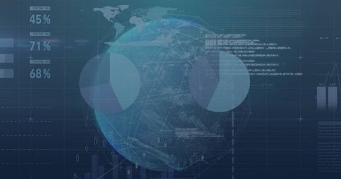 Global Finance Analytics with Digital Data Overlay - Download Free Stock Images Pikwizard.com