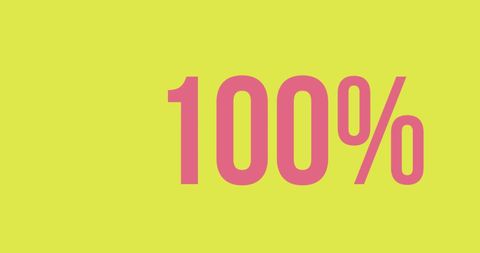 Bold Pink 100% Text on Vibrant Yellow Background - Download Free Stock Images Pikwizard.com