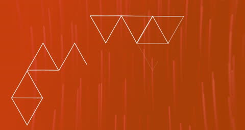 Geometric Patterns in Motion on Vibrant Orange Background