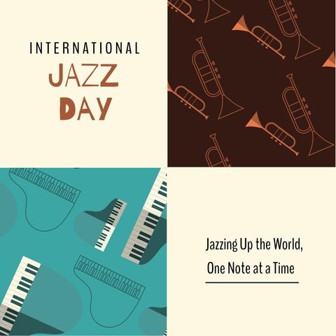 international jazz day celebration with musical instruments - Download Free Stock Templates Pikwizard.com