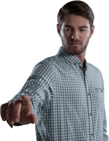 Man Engaging with Invisible Transparent Screen Visual - Download Free Stock Videos Pikwizard.com