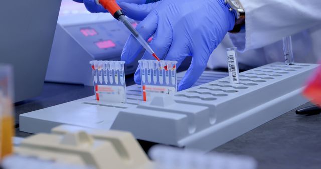 Scientist Wearing Protective Gloves Handling Test Tubes in Lab - Download Free Stock Images Pikwizard.com