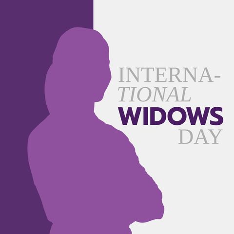 Purple Silhouette on International Widows Day Graphic - Download Free Stock Templates Pikwizard.com