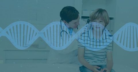 Pediatric Doctor Examining Boy's Ear with Healthcare Theme