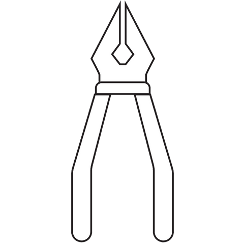 White tongs illustration on transparent background for repairs