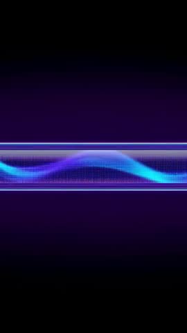 Vertical Neon Bar Visualizer Looping Dual Wave Over Pulsing Purple Grid Futuristic Interface