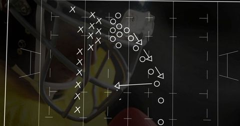 Football strategy and teamwork illustrated with strategy diagram