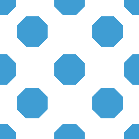 Geometric blue octagons pattern on transparent background