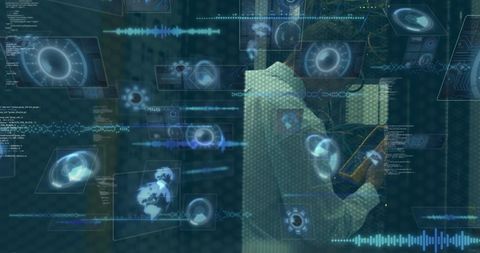 Futuristic Data Processing with Integrated Global Network - Download Free Stock Images Pikwizard.com