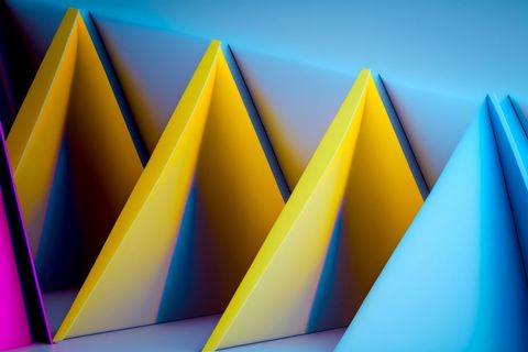 Geometric abstract with multicolor triangular forms