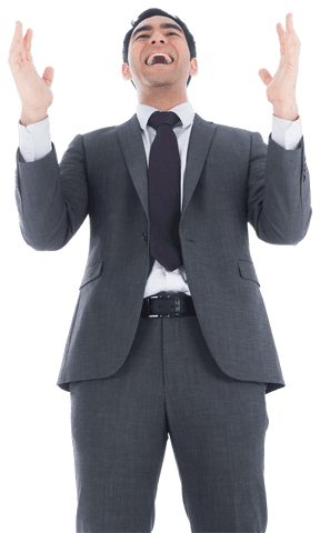 excited businessman raising arms in celebration transparent background - Download Free Stock Videos Pikwizard.com
