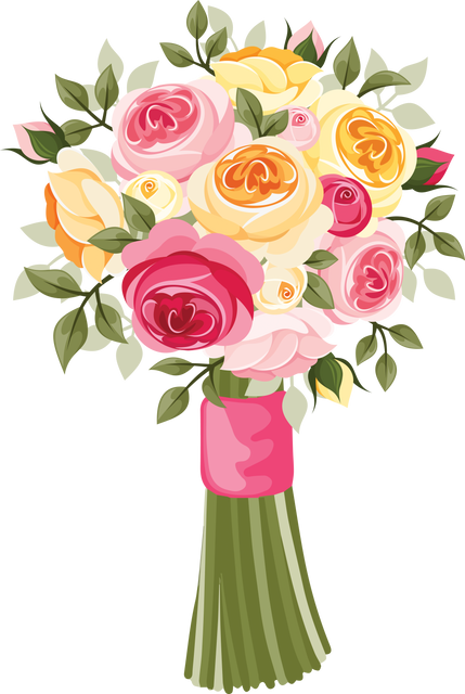 Bouquet of Yellow and Pink Roses Isolated on Transparent Background - Download Free Stock Videos Pikwizard.com