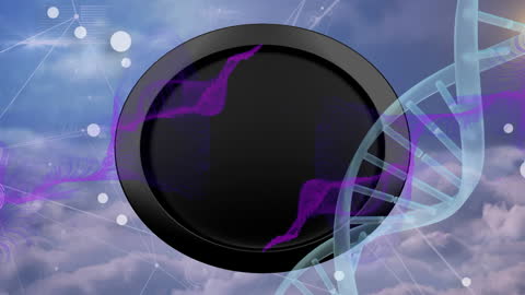 Abstract Digital DNA Animation with Futuristic Elements