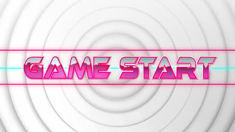 Retro Futuristic Game Start Banner with Geometric Theme