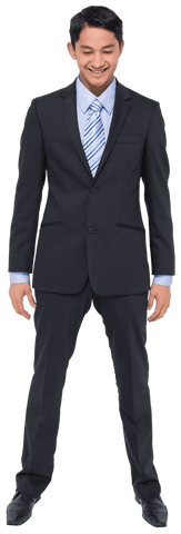Transparent Background with Smiling Businessman in Suit