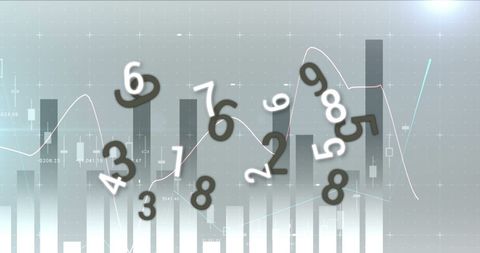 Abstract Financial Data Visualization with Floating Numbers - Download Free Stock Images Pikwizard.com