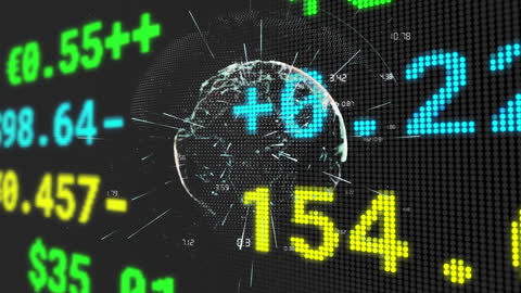 Digital Globe with Financial Stock Market Data Visualization
