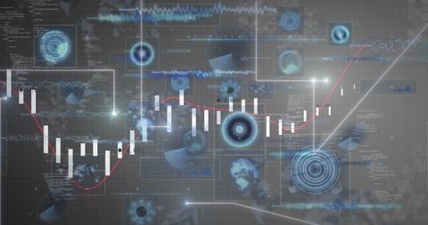 Abstract Digital Graph with Holographic Financial Data - Download Free Stock Images Pikwizard.com