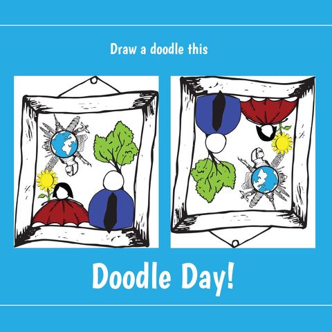 national doodle day artistic representation in frames - Download Free Stock Templates Pikwizard.com