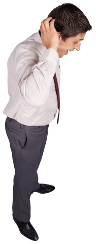 stressful office worker hand on head transparent background - Download Free Stock Videos Pikwizard.com