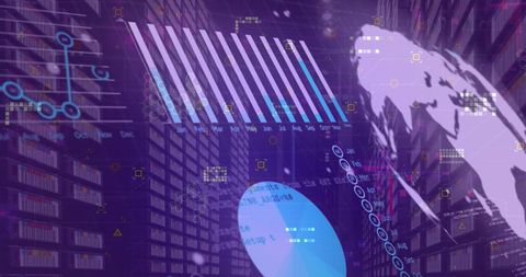 Futuristic Digital Data Processing Over Servers with World Map - Download Free Stock Images Pikwizard.com