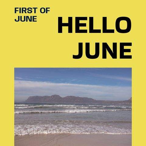 Hello June Summer Beach Greeting with Scenic Seascape - Download Free Stock Templates Pikwizard.com