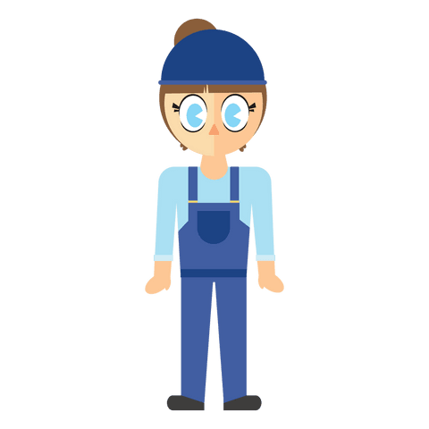 cartoon worker in blue uniform with transparent background - Download Free Stock Videos Pikwizard.com