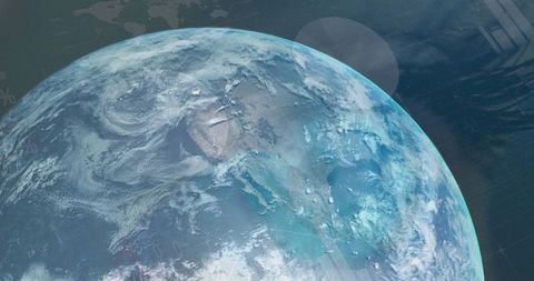 Earth with Technological Overlay in Outer Space - Download Free Stock Images Pikwizard.com