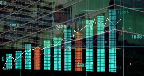 Digital Financial Growth with Rising Bar and Line Graphs - Download Free Stock Images Pikwizard.com