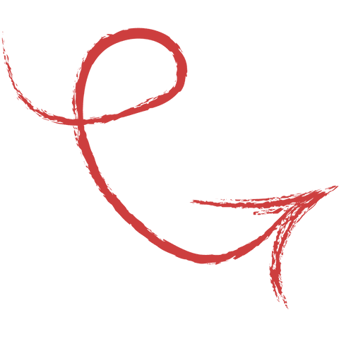 Elegant red arrow illustration on transparent background